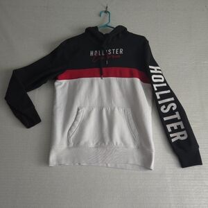 Hollister Size Medium Hoodie Black Red White Color Block Spell out